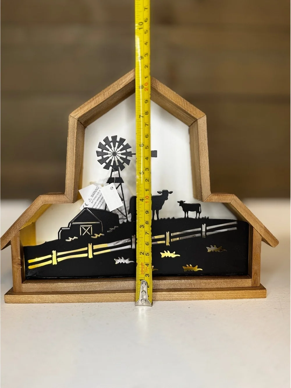 Light Up Farmhouse Barn Scene - Windmill Cow Silhouette LED Decor 7